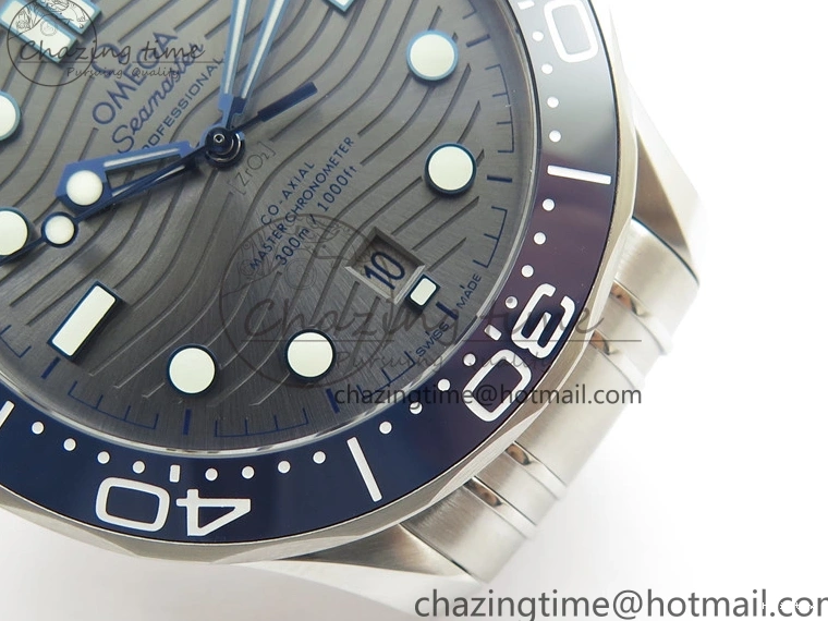 0401 Seamaster Diver 300M ORF 1:1 Best Edition Blue Ceramic Gray Dial on SS Bracelet A HighQuality 7867